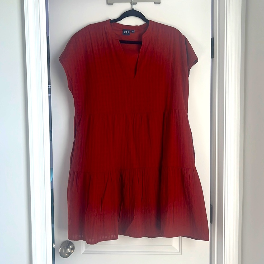 Mini burnt orange cap sleeve dress by Gap. Size L.